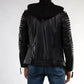 Original Men's Sheepskin Black Motorcycle Leather Jacket