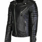 Original Sheepskin Black Motorcycle Leather Jacket 