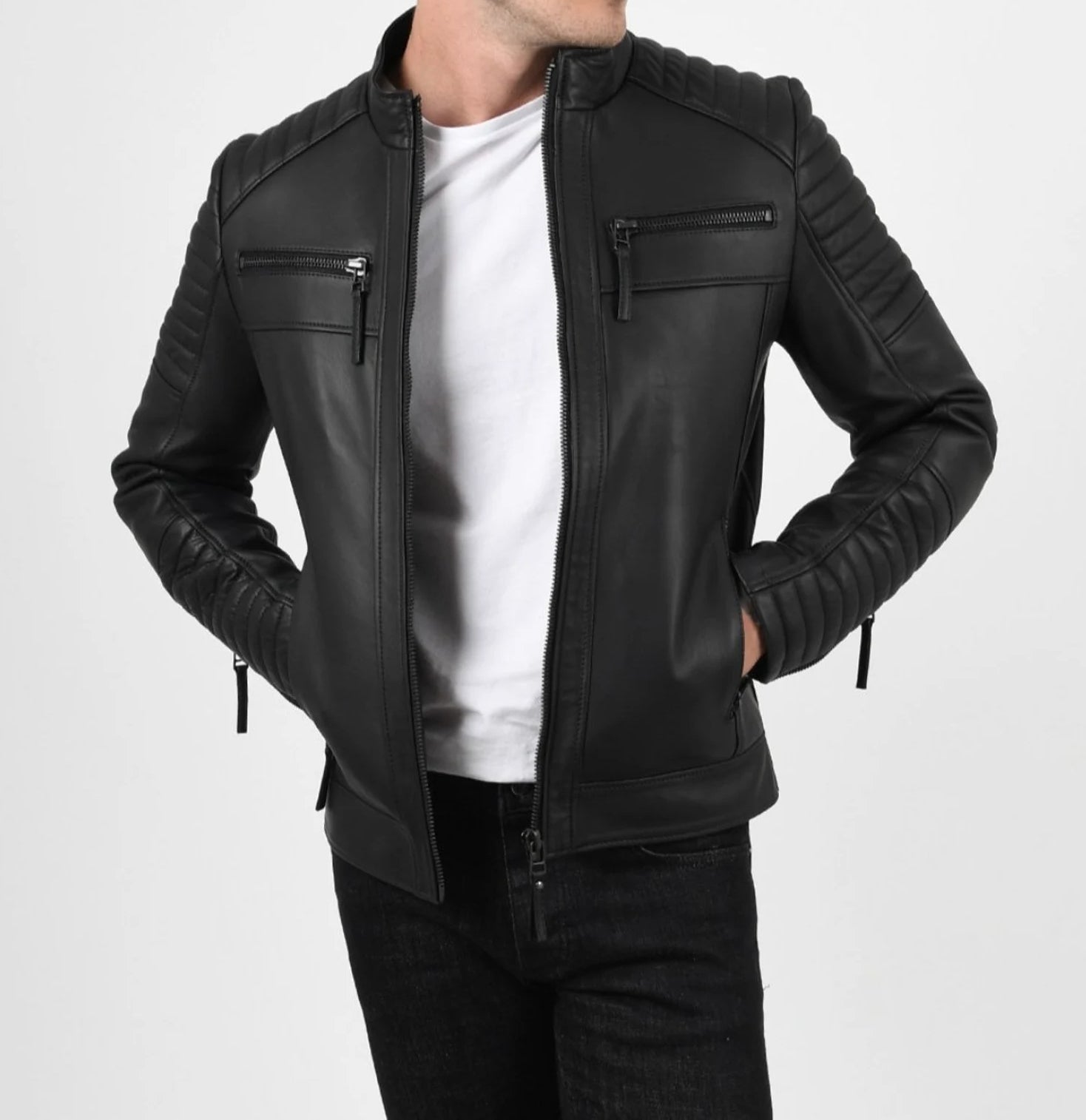 Original Sheepskin Black Quilted Leather Jacket