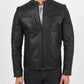  Black Quilted Leather Jacket For Men