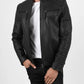 Original Sheepskin Black Quilted Leather Jacket For Men