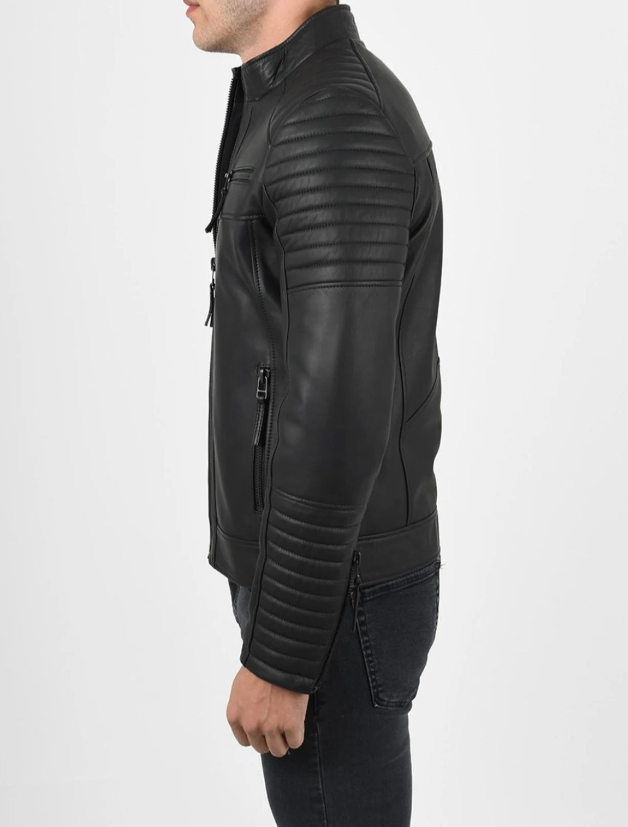  Quilted Leather Jacket For Men