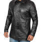 Real Lambskin Black Leather Coat For Men
