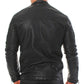 Original Sheepskin Cafe Racer Black Leather Biker Jacket 