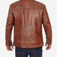 Vintage  Distressed Brown Leather Jacket For Men