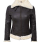 Real Sheepskin Brown Bomber Shearling Leather Jacket 