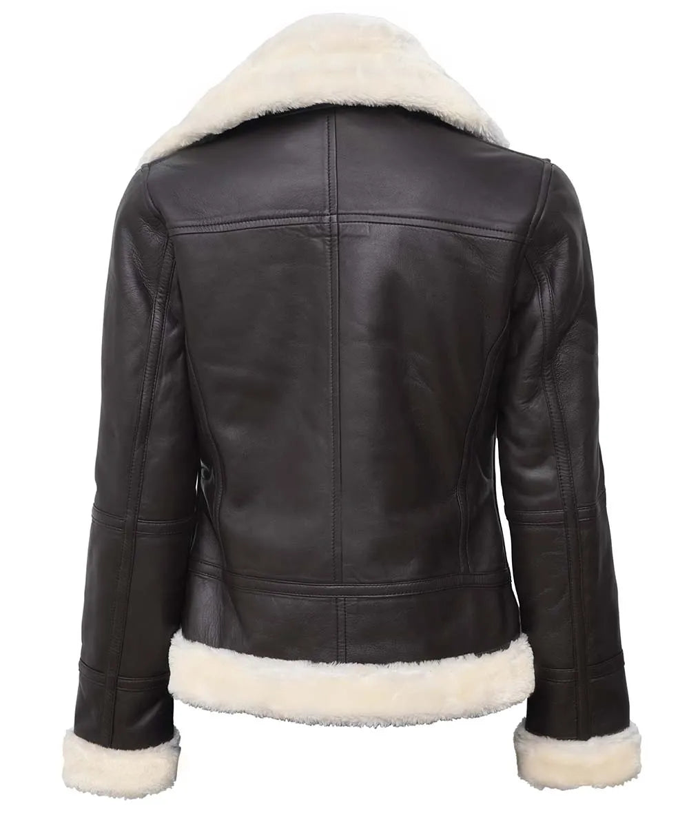 Brown Bomber Shearling Leather Jacket