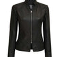 Slim Fit Cafe Racer Black Leather Jacket