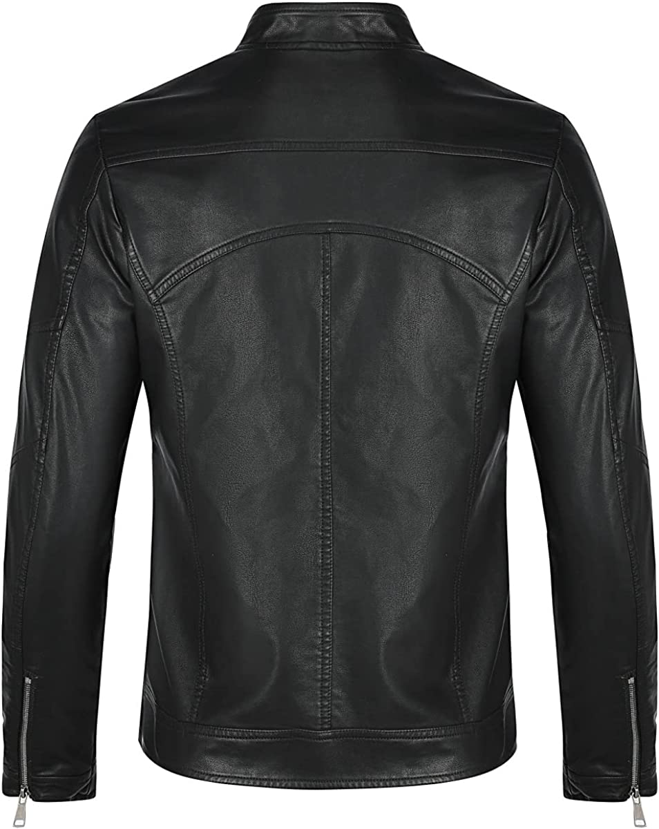 Cafe Racer Black Biker Leather Jacket For Men