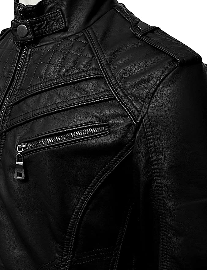 Black Biker Leather Jacket For Men