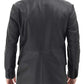 Black Two Button Leather Blazer