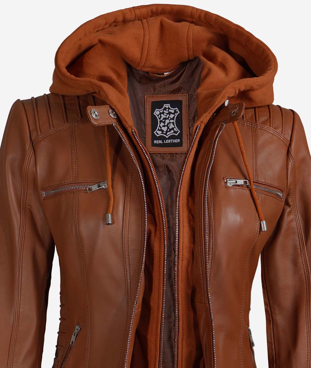 Tan Leather Jacket For Women